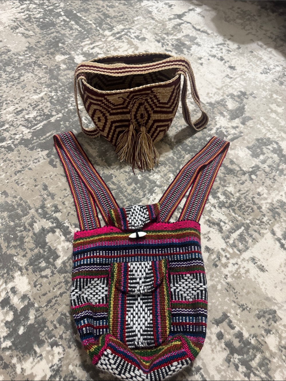 2 Handwoven Multicolor Ethnic Shoulder Bag - Artilana Great condition